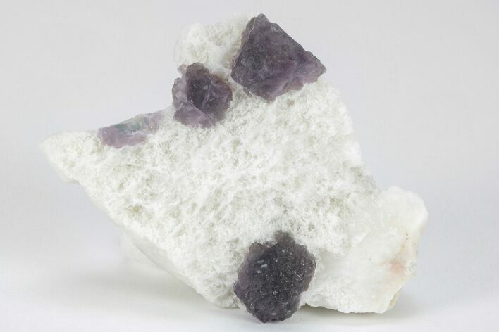 Purple, Stepped-Octahedral Fluorite on Quartz - Lupita Mine #210638